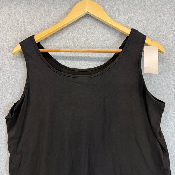 Chicos Womens Black Scoop Neck Tank Top Sleeveless Stretch Size 2 US‎ Large NWT - Picture 2 of 11